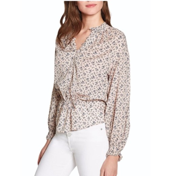 NWT JOIE Senaya Floral-Print Pink Sky Blouse - Picture 6 of 6